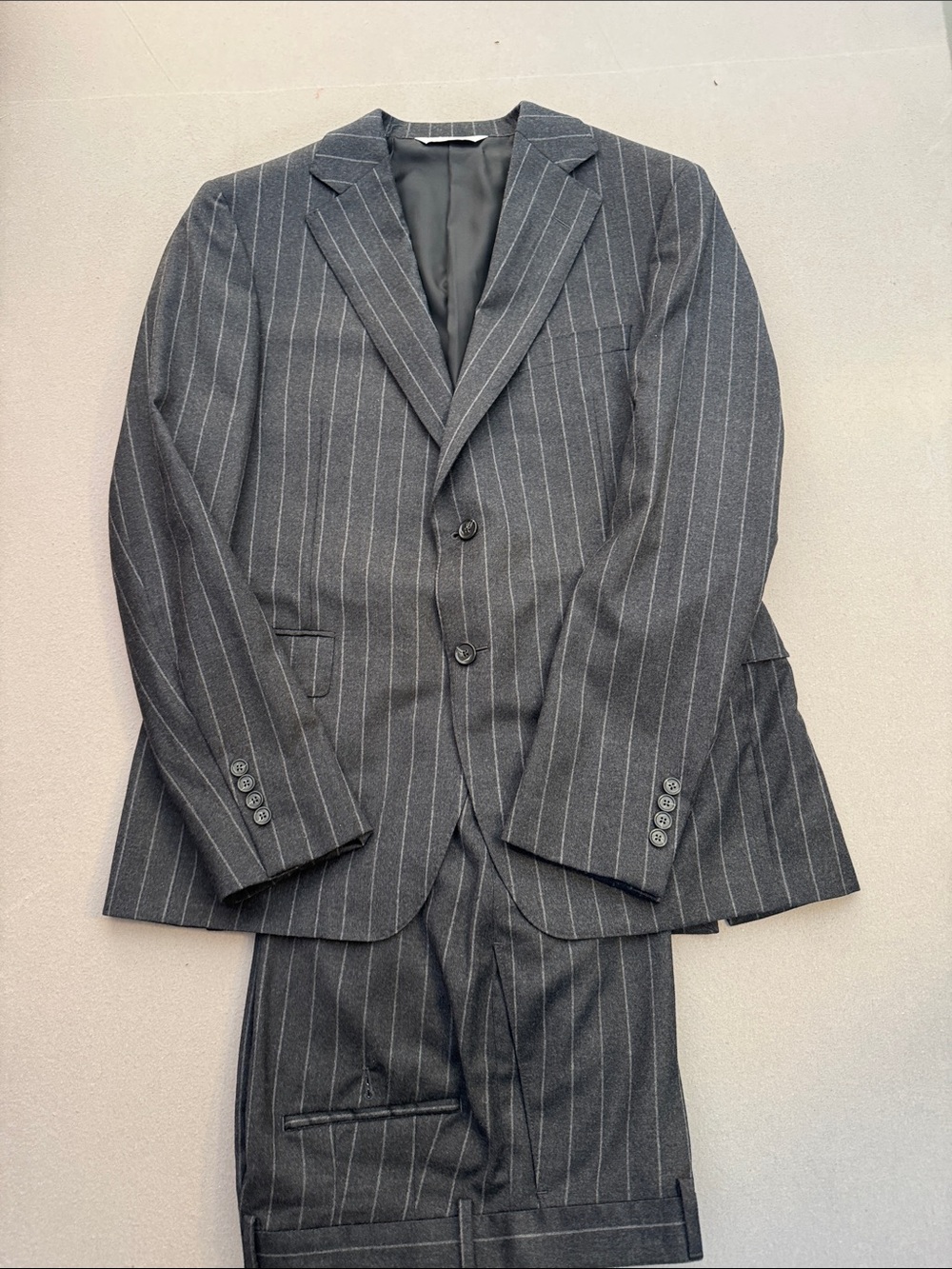Harry Rosen Men's Gray Pinstripe Suit Blazer & Pants Wool
